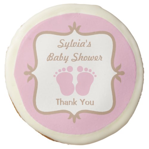 Cute Pink Baby Feet Girls Baby Shower Sugar Cookie