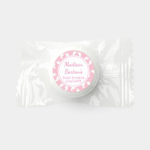Cute Pink Baby Footprints Custom Girl Baby Shower Life Saver® Mints