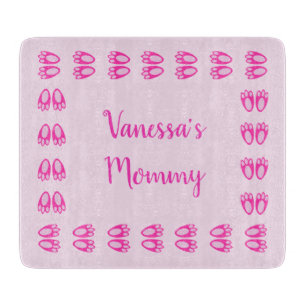 Cute Pink Baby Girl Bunny Feet Easter Custom Cutting Board