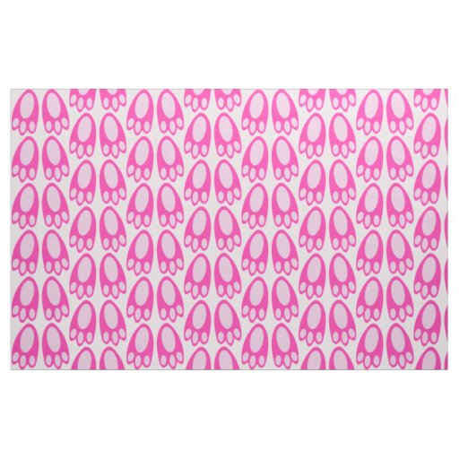 Cute Pink Baby Girl Bunny Feet Easter Patterned Fabric