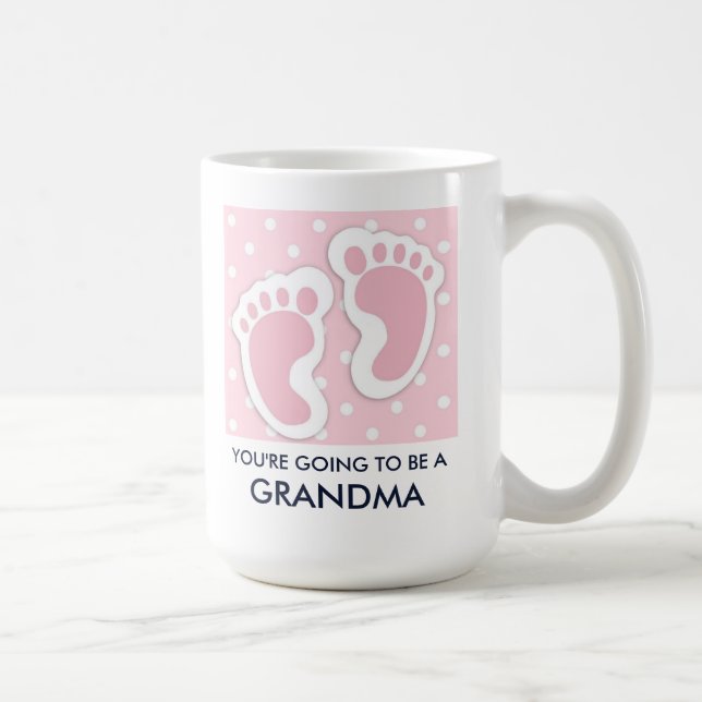 Cute Pink Baby Girl Footprints Coffee Mug (Right)
