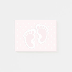 Cute Pink Baby Girl Footprints Post-it Notes