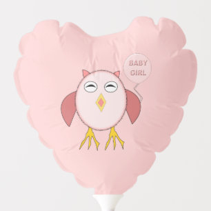 Cute Pink Baby Girl Owl Balloon
