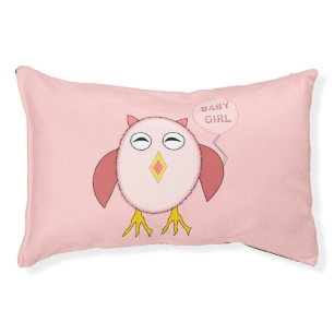 Cute Pink Baby Girl Owl Dog Bed