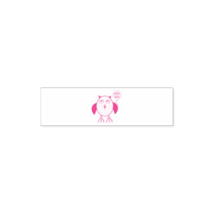 Cute Pink Baby Girl Owl Pocket Stamp