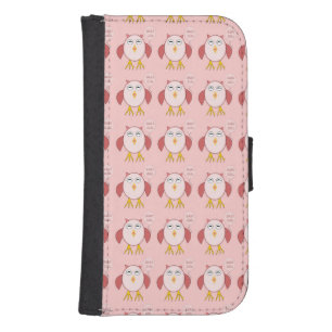 Cute Pink Baby Girl Owl Samsung Wallet Case