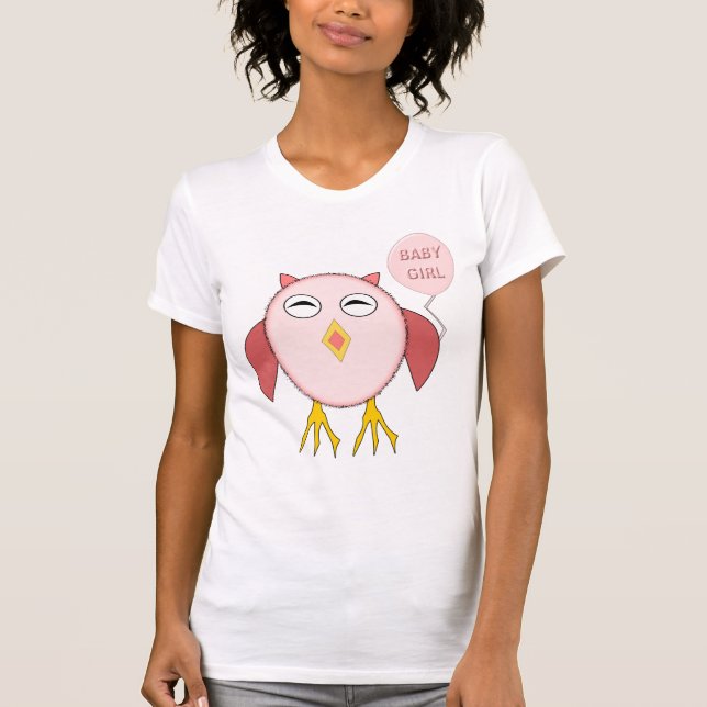 Cute Pink Baby Girl Owl T Shirt (Front)