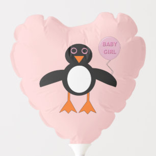 Cute Pink Baby Girl Penguin Balloon