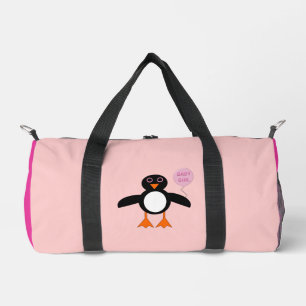 Cute Pink Baby Girl Penguin Diaper Bag