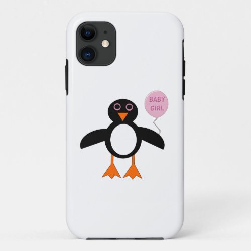 Cute Pink Baby Girl Penguin iPhone Case