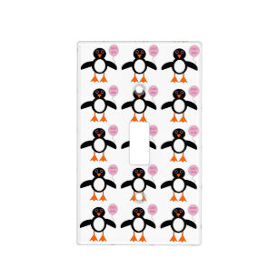 Cute Pink Baby Girl Penguin Light Switch Cover