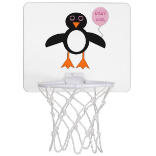 Cute Pink Baby Girl Penguin Mini Basketball Hoop