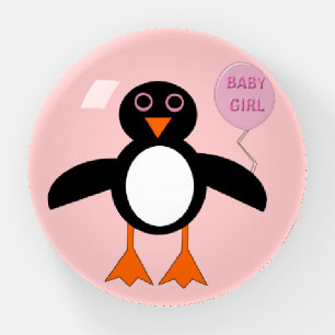 Cute Pink Baby Girl Penguin Paperweight