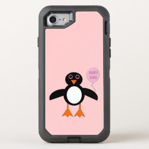 Cute Pink Baby Girl Penguin Phone OtterBox Defender iPhone SE/8/7 Case
