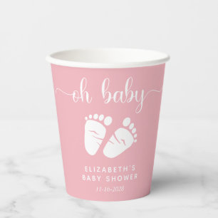 Cute Pink Baby Girl Shower Paper Cups