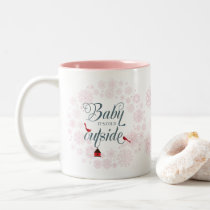 Cute Pink Baby Its Cold Outside Christmas Two-Tone Coffee Mug