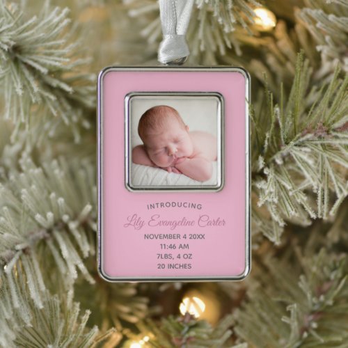Cute Pink Baby Newborn Photo Keepsake Gift Christmas Ornament