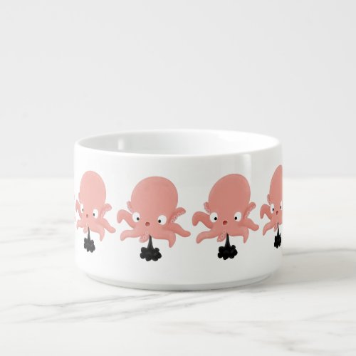 Cute pink baby octopus cartoon humour bowl