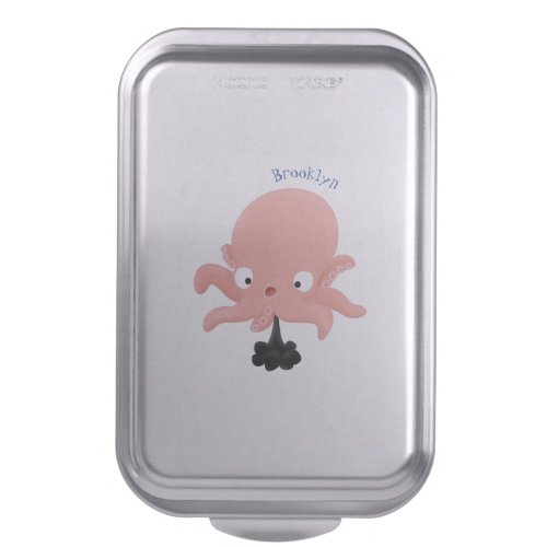 Cute pink baby octopus cartoon humour cake pan