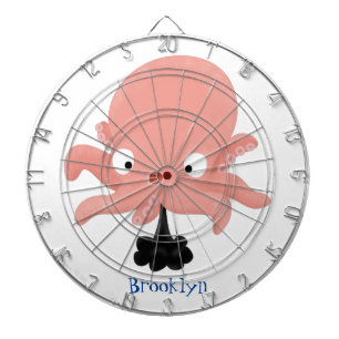 Cute pink baby octopus cartoon humour dart board