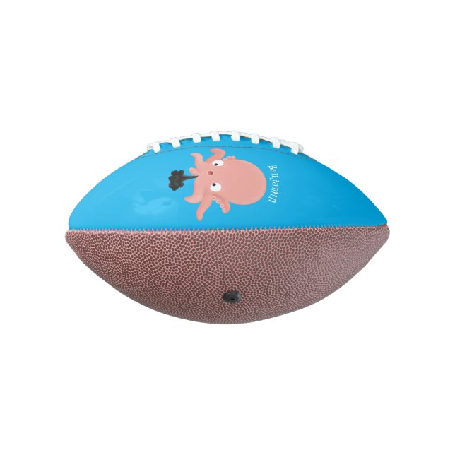 Cute pink baby octopus cartoon humour football (Rotated 270)
