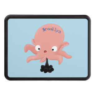 Cute pink baby octopus cartoon humour hitch cover