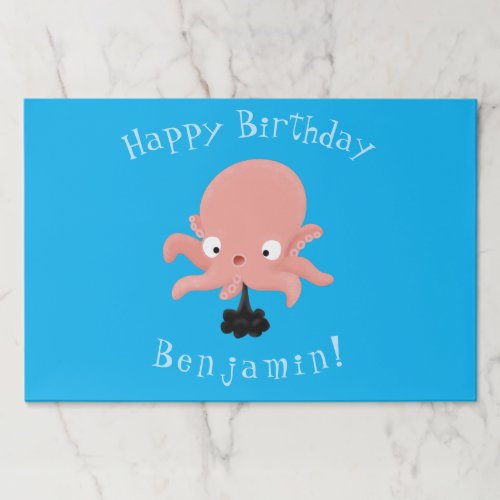 Cute pink baby octopus cartoon humour paper pad