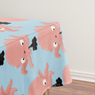 Cute pink baby octopus cartoon humour tablecloth