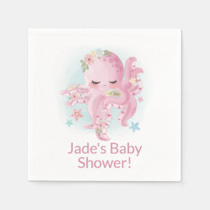 Cute Pink Baby Octopus Napkins