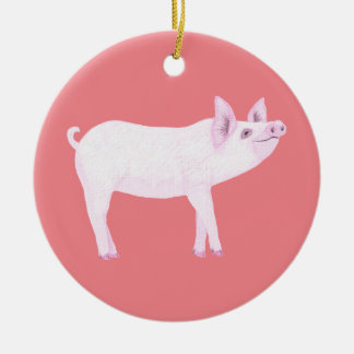 Cute Pink Baby Pig Ornaments