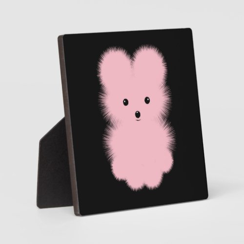 CUTE PINK BABY POMERANIAN DOG ILLUSTRATION PLAQUE