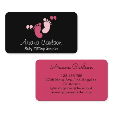 Cute Pink Baby Sitter Daycare Nursery Business Card Cute Pink Baby Sitter Daycare Nursery Business Card
