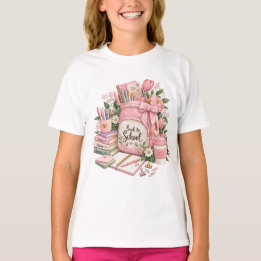 Cute Pink Back to School Girls T-Shirt | Dream Lea
