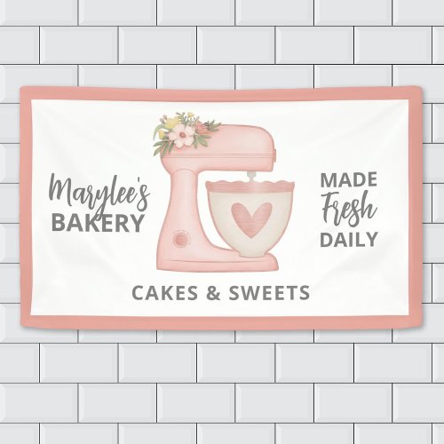Cute Pink Bakery Business Pastry Chef Banner