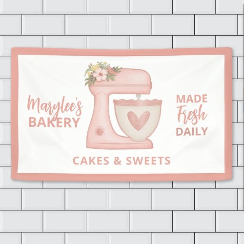 Cute Pink Bakery Business Pastry Chef Banner