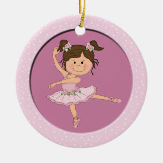 Cute Pink Ballerina 1 Ballet Star Ceramic Ornament