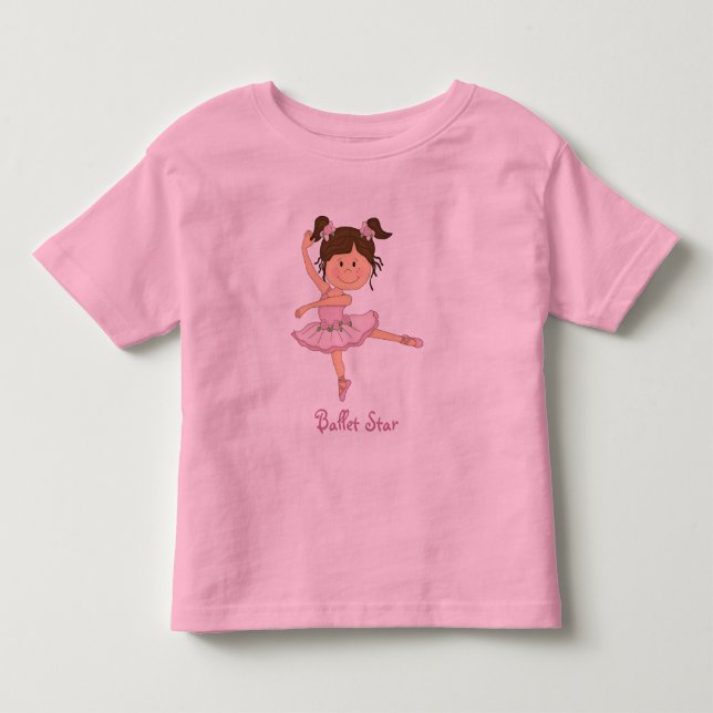 Cute Pink Ballerina 1 Ballet Star Toddler T-shirt (Front)