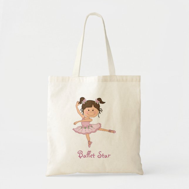 Cute Pink Ballerina 1 Ballet Starg Tote Bag (Front)