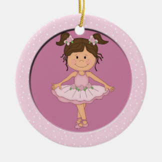 Cute Pink Ballerina 3 Ballet Star Ceramic Ornament