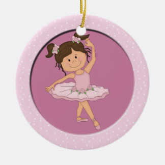 Cute Pink Ballerina 4 Ballet Star Ceramic Ornament