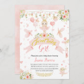 Cute pink Ballerina baby shower invitation (Front/Back)