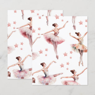 Cute Pink Ballerina Dance Scrapbook Paper 