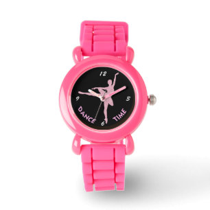 Cute Pink Ballerina Kids Dance Time Watch