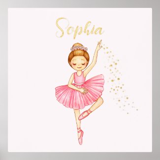 Cute Pink Ballerina Star Dust Nursery 
