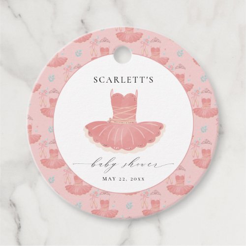 Cute Pink Ballerina Tutu Baby Girl Baby Shower  Favor Tags