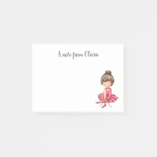 Cute Pink Ballet Dancer Post_it Notes