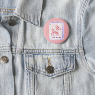 Cute Pink Balloon Dog Minimalist aesthetic Button