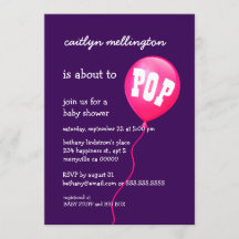 Cute Pink Balloon Girl Baby Shower A03