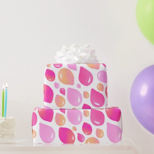 Cute Pink Balloon Girly Pattern  Wrapping Paper