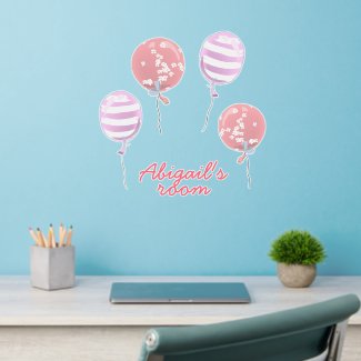 Cute Pink Balloons Nursery or Kids Bedroom Wall Decal